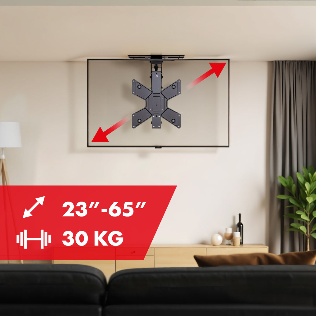 Maclean elektriskt takfäste för TV, TUYA-stöd, max VESA 600x400, 90st svängbart, 23"-65", 30kg, MC-491