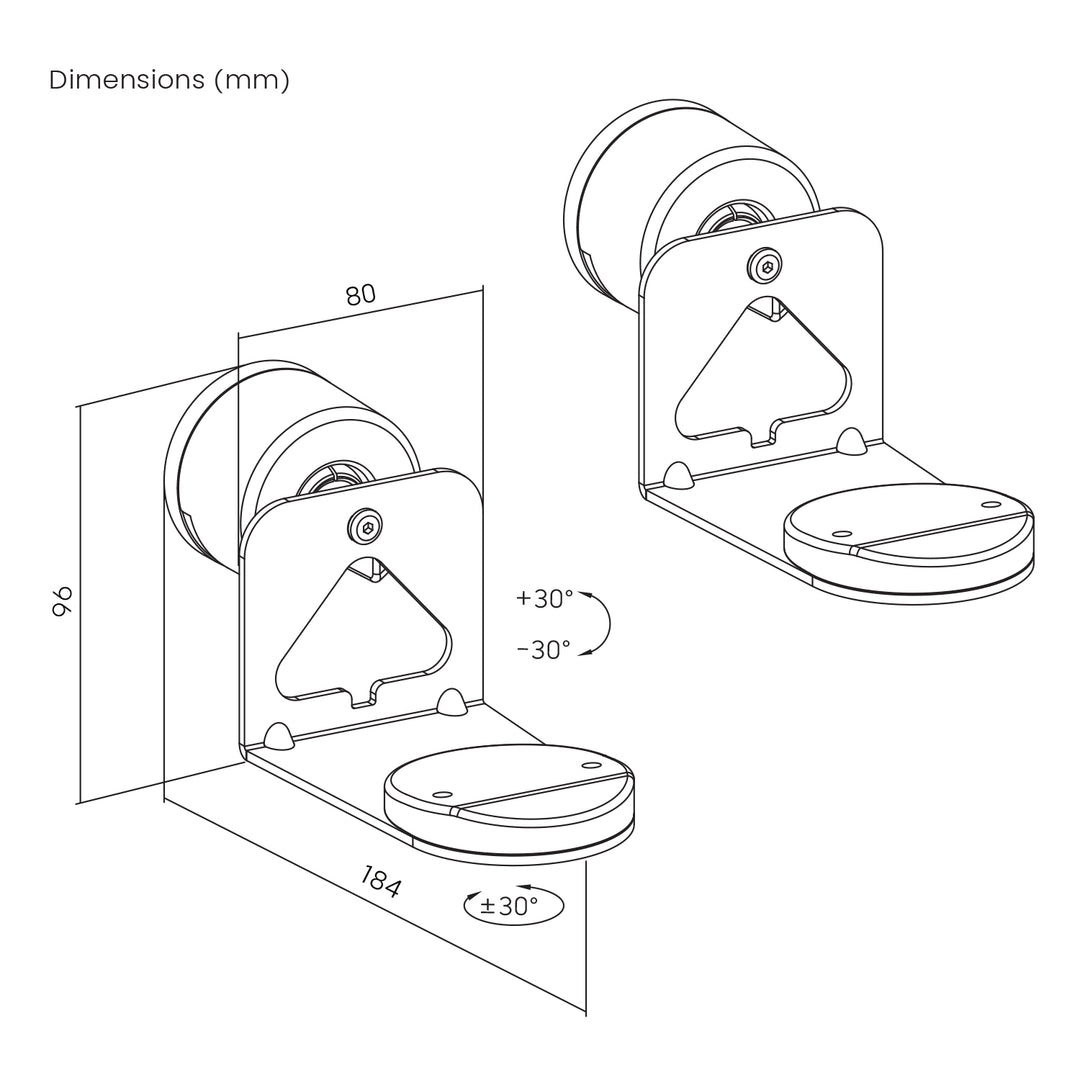 Väggfäste för Sonos Maclean-högtalare, Sonos Era 100 & 300, MC-495 2 st