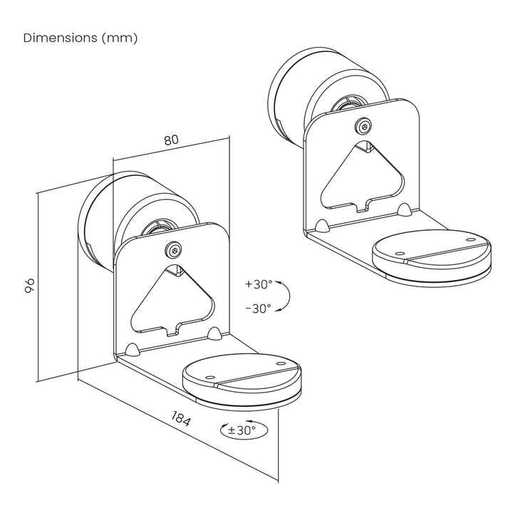 Väggfäste för Sonos Maclean-högtalare, Sonos Era 100 & 300, MC-495 2 st