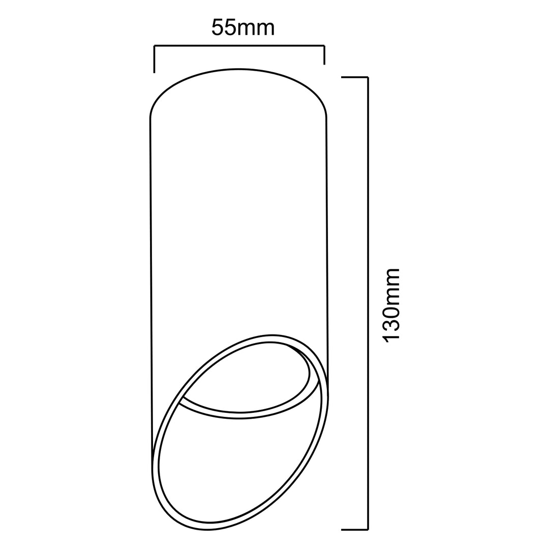 Maclean utanpåliggande armatur/rör, spot, rund, aluminium, GU10, 55x130mm, svart, MCE360 B