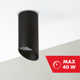 Maclean utanpåliggande armatur/rör, spot, rund, aluminium, GU10, 55x130mm, svart, MCE360 B