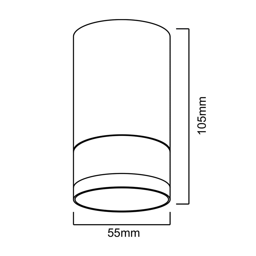 Maclean utanpåliggande armatur/rör, spot, rund, aluminium, GU10, 55x105mm, svart, MCE361 B