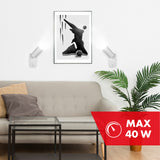 Maclean vägglampa/väggbelysning, spot, rund, GU10, med 55x100mm strömbrytare, vit, MCE369 W