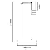 GU10 skrivbordslampa med on/off-strömbrytare svart 55x90mm