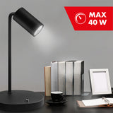 GU10 skrivbordslampa med on/off-strömbrytare svart 55x90mm
