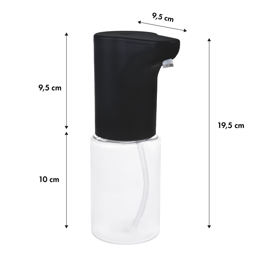 Promedix automatisk dispenser, dispenserbehållare för flytande tvål, desinfektionsvätskor, 300ml, 4xAA, svart, PR-540 B