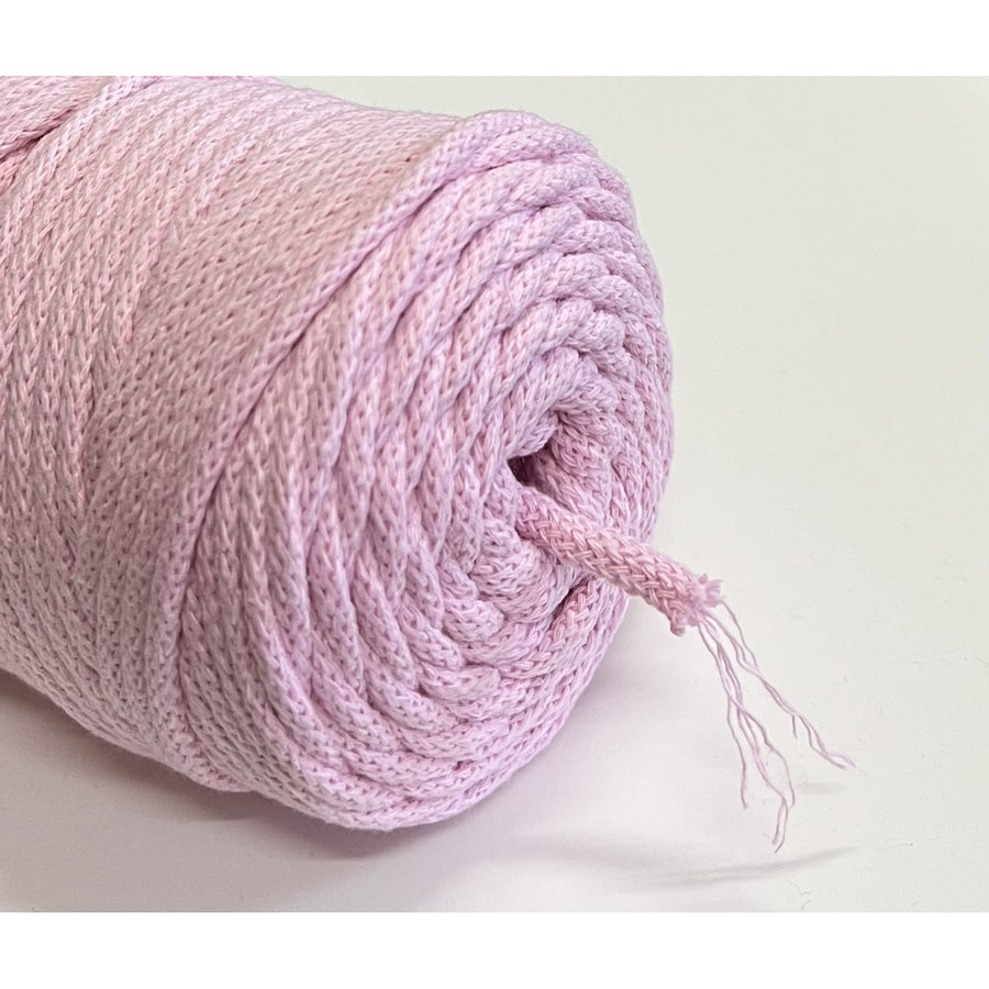 ColiNea, bomullssladd med bomullskärna, flätad, 5mm, 100m, rosa