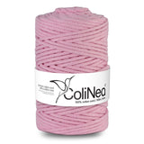 ColiNea, bomullssladd med bomullskärna, flätad, 5mm, 100m, rosa