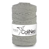 ColiNea, bomullssladd med bomullskärna, flätad, 5mm, 200m, grå
