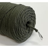 ColiNea, bomullssnöre med bomullskärna, flätat, 5mm, 200m, khaki