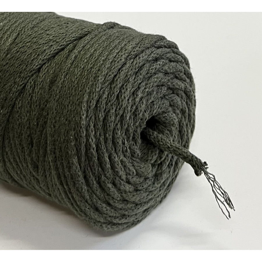 ColiNea, bomullssnöre med bomullskärna, flätat, 5mm, 200m, khaki