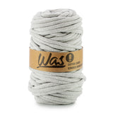 WAS, bomullssnöre med polyesterkärna, flätat, 9mm, 50m, ljusgrå