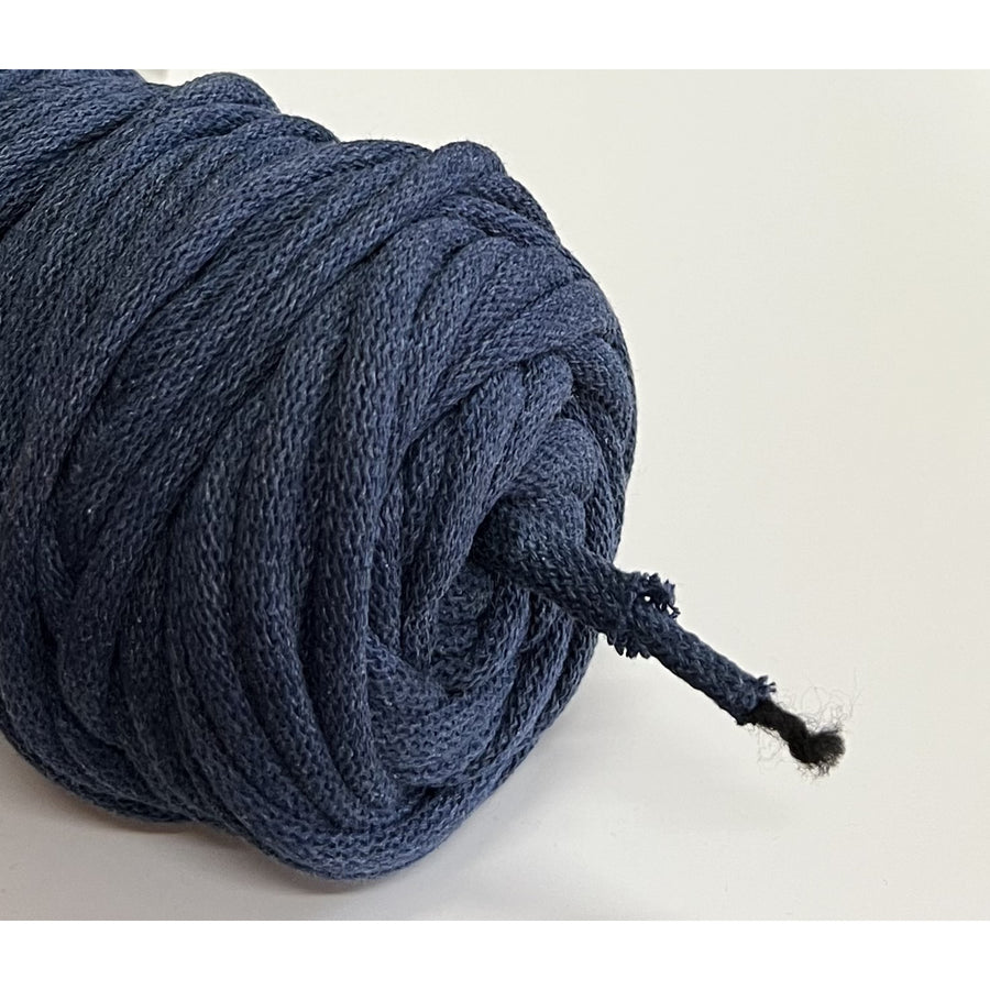 WAS, bomullssnöre med polyesterkärna, flätat, 9mm, 50m, ljus denim