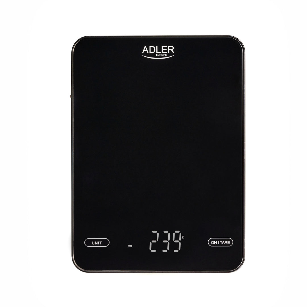 Köksvåg, Adler, svart 10 kg, laddas via USB, AD 3177