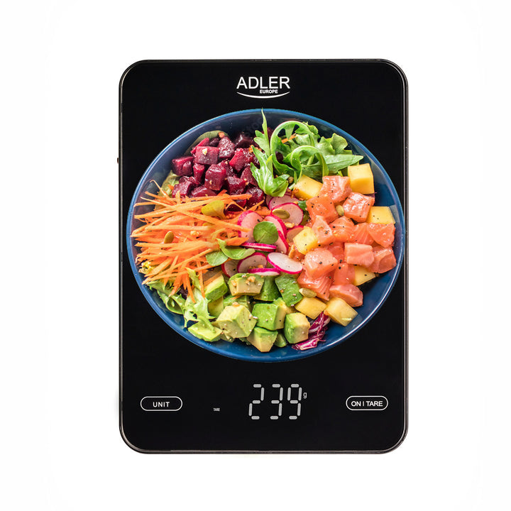 Köksvåg, Adler, svart 10 kg, laddas via USB, AD 3177