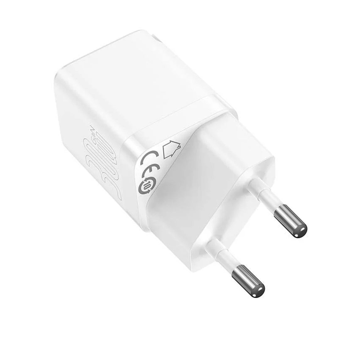 Baseus Snabbladdare 30W, USB-C, Vit, GaN3-teknologi