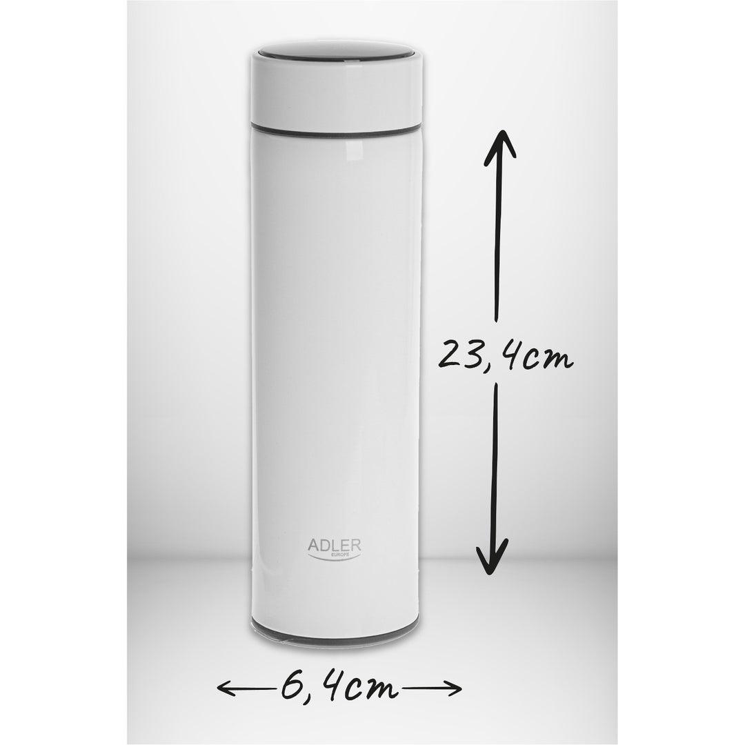 Adler termos, LED-pekskärm, volym 473 ml, färg vit, AD 4506