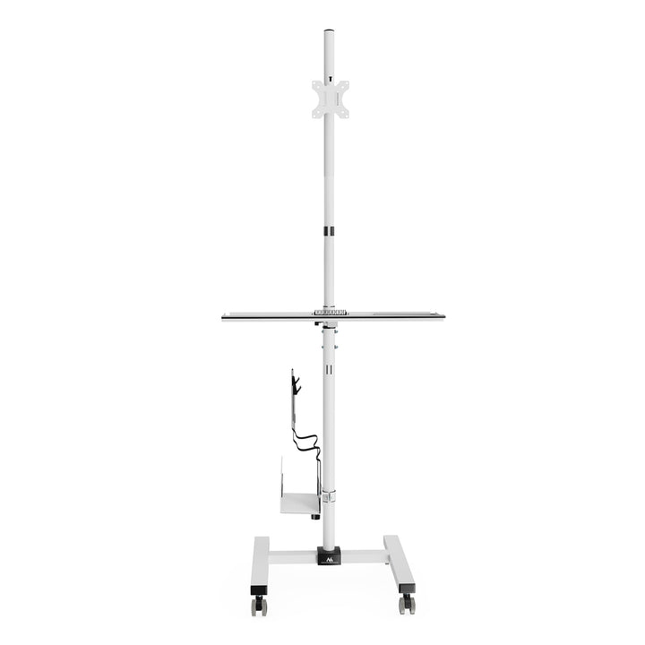 Maclean professional stand trolley, mobil datorarbetsstation på hjul, max 17"-32", max 20kg, MC-793