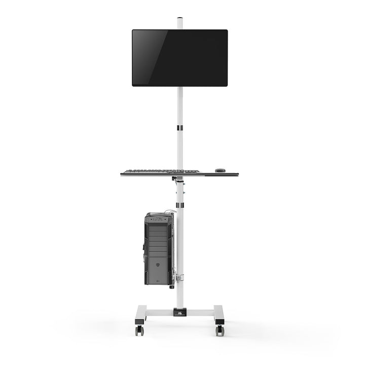 Maclean professional stand trolley, mobil datorarbetsstation på hjul, max 17"-32", max 20kg, MC-793