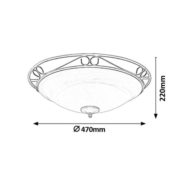 Rabalux Athens Ceiling Lamp, Modern Black Metal Design with 3xE27 Bulbs – Stylish and Elegant Lighting Fixture