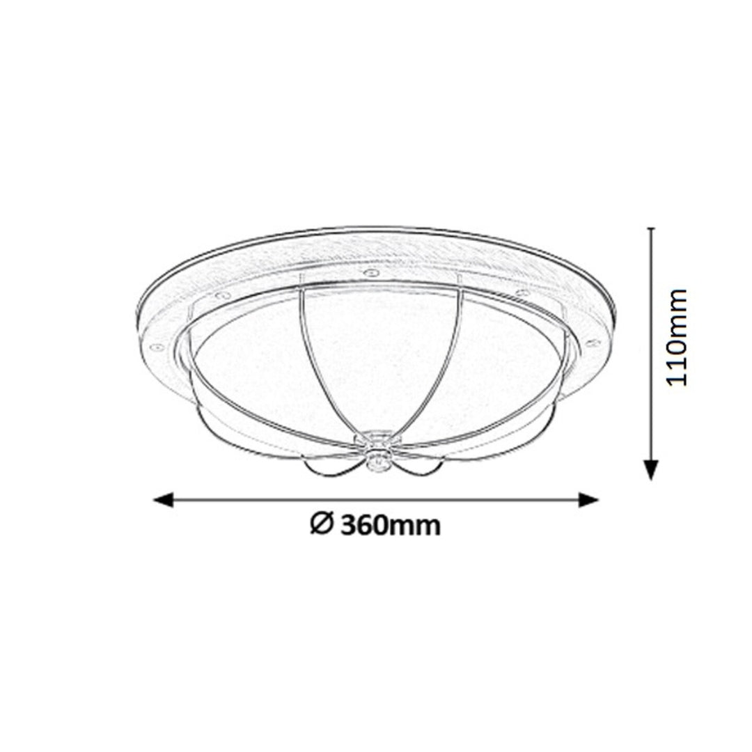 Rabalux taklampa, 2xE27, brun, diameter 36cm, Sudan