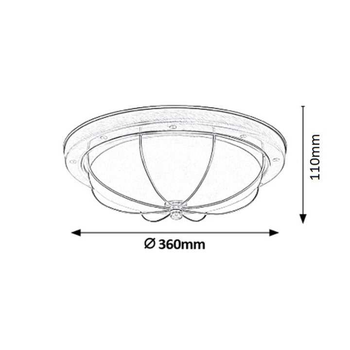 Rabalux taklampa, 2xE27, brun, diameter 36cm, Sudan