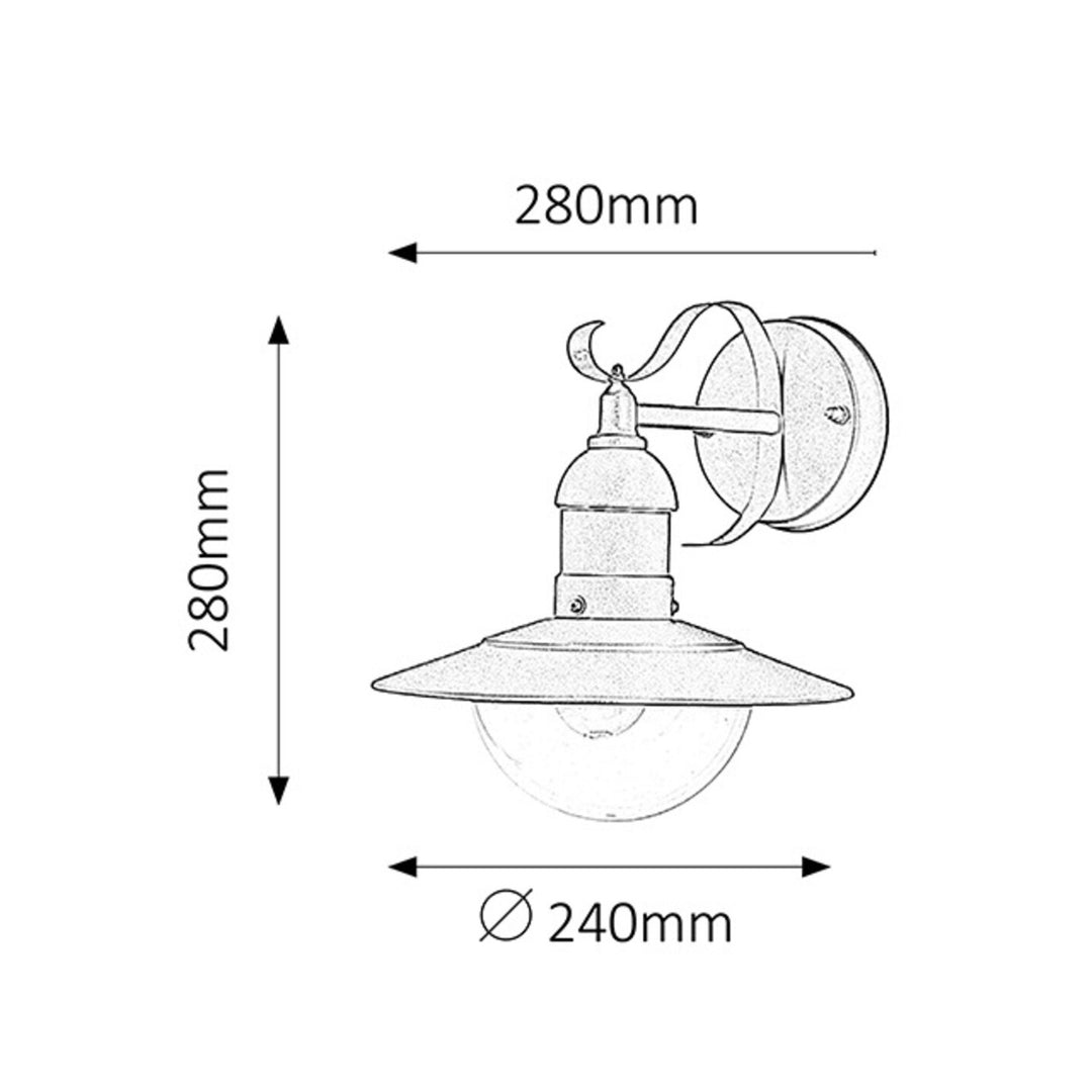 Rabalux vägglampa, utomhus, IP44, E27, max 60W, grön, Oslo