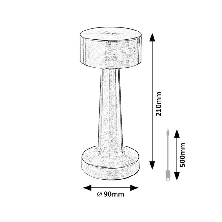 Rabalux bordslampa, 2,7W LED, 40lm, 1200mAh batteri, Senan