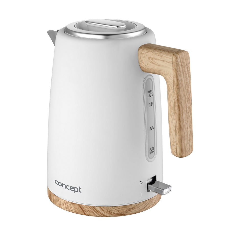 Concept Vattenkokare RK3315, 2200W, 1.7L, Vit – Stilren och Kraftfull Vattenkokare för Snabb Uppkokning