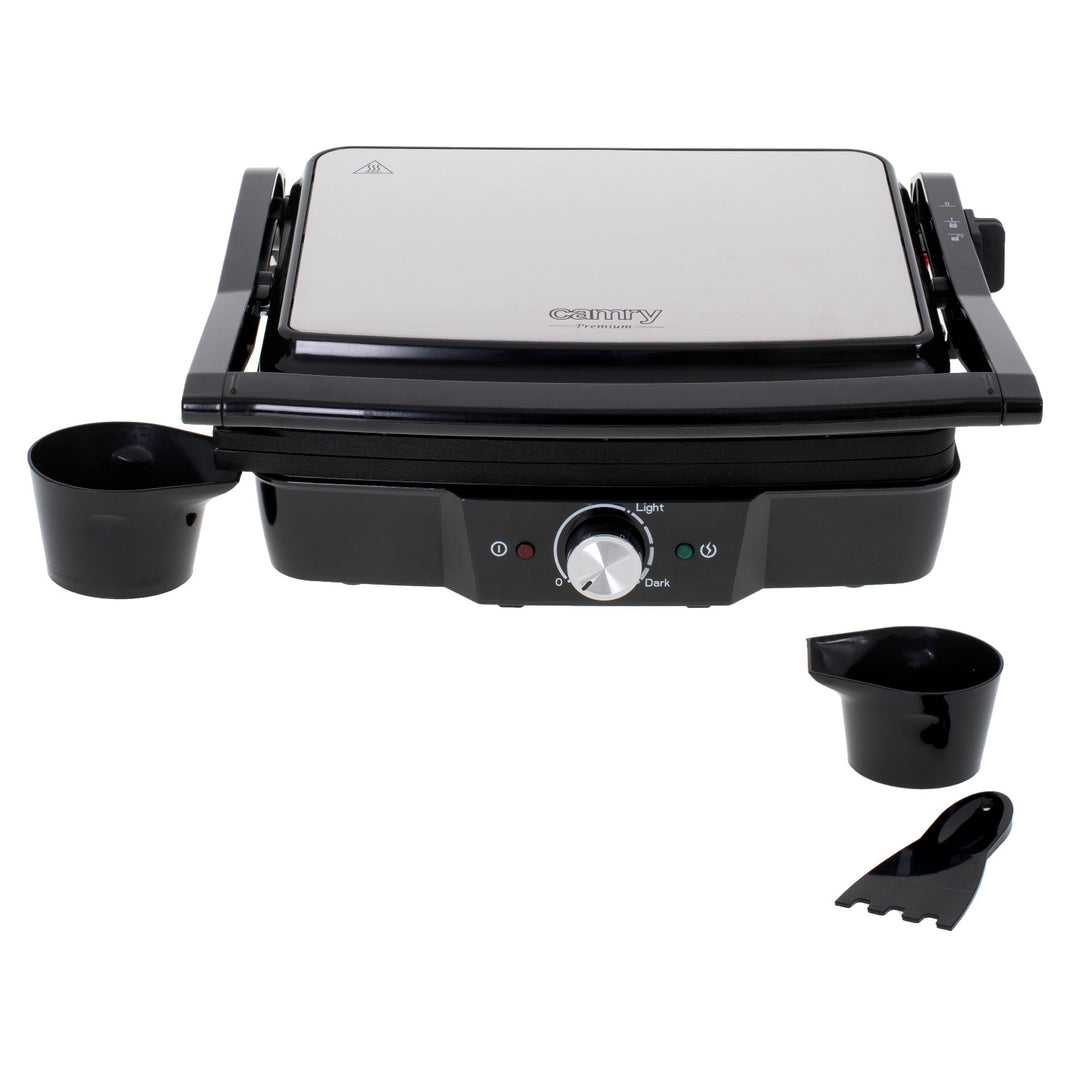 Camry elektrisk grill, stor yta 28x23 cm, temperaturreglering, maximal effekt 2500 W, CR 3053