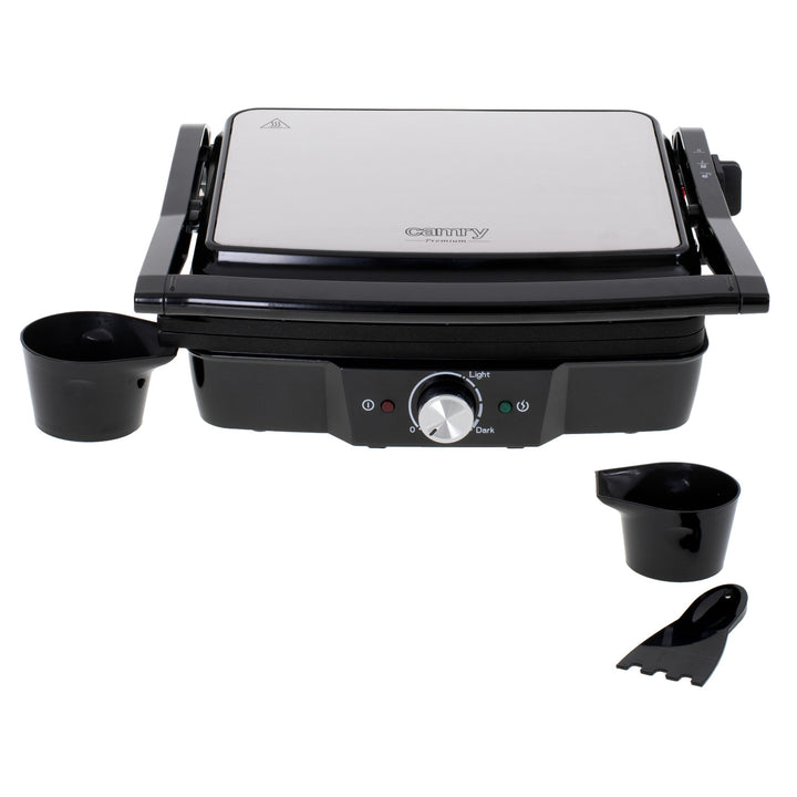 Camry elektrisk grill, stor yta 28x23 cm, temperaturreglering, maximal effekt 2500 W, CR 3053