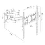 Maclean TV-fäste, max VESA 400x400, 32-75", 50kg, horisontell och vertikal vinkeljustering, profil 80-380mm, svart, MC-788