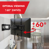 Maclean TV-fäste, max VESA 400x400, 32-75", 50kg, horisontell och vertikal vinkeljustering, profil 80-380mm, svart, MC-788