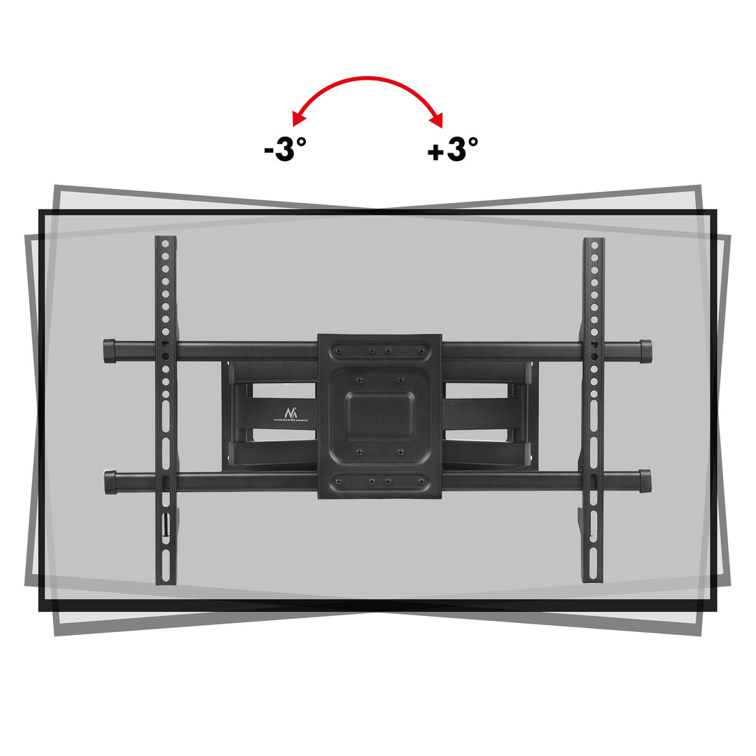 Maclean TV-fäste, max VESA 600x400, 32-85", 60kg, horisontell och vertikal vinkeljustering, profil 65-390mm, svart, MC-789