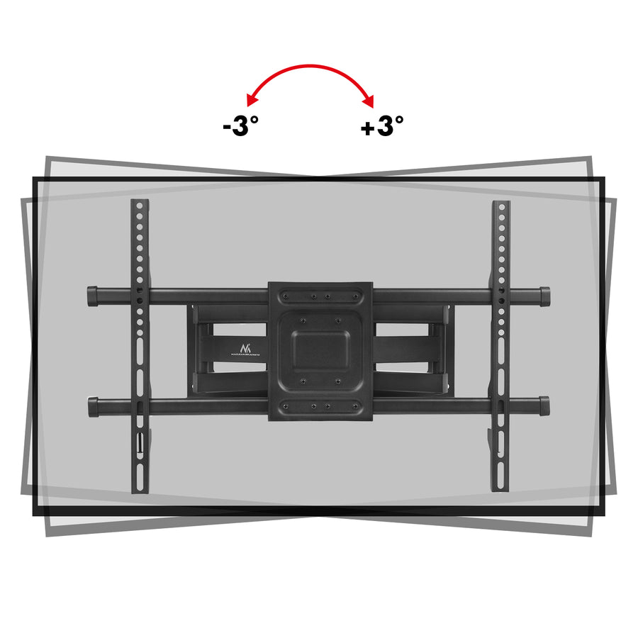 Maclean TV-fäste, max VESA 600x400, 32-85", 60kg, horisontell och vertikal vinkeljustering, profil 65-390mm, svart, MC-789