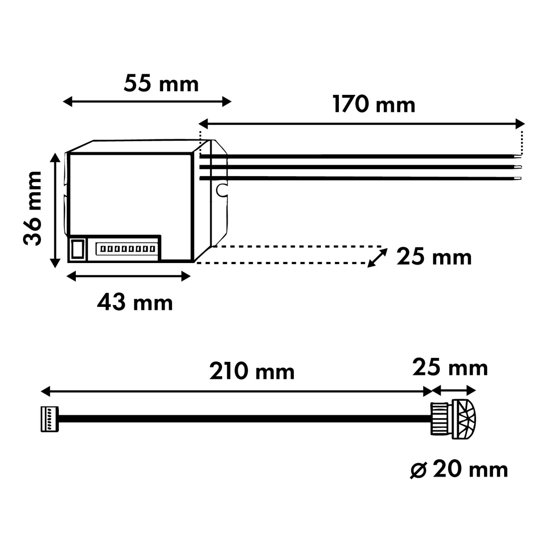 Maclean PIR-rörelsedetektor, med extern sensor,12-24V DC, 360°, MCE32 V