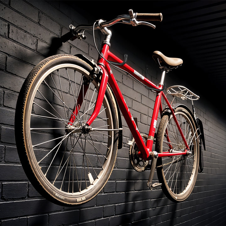 Set med 2 Maclean väggfästen, för däck, hjul, stege, cykel, stål, max. belastning 22 kg/fäste, MC-487