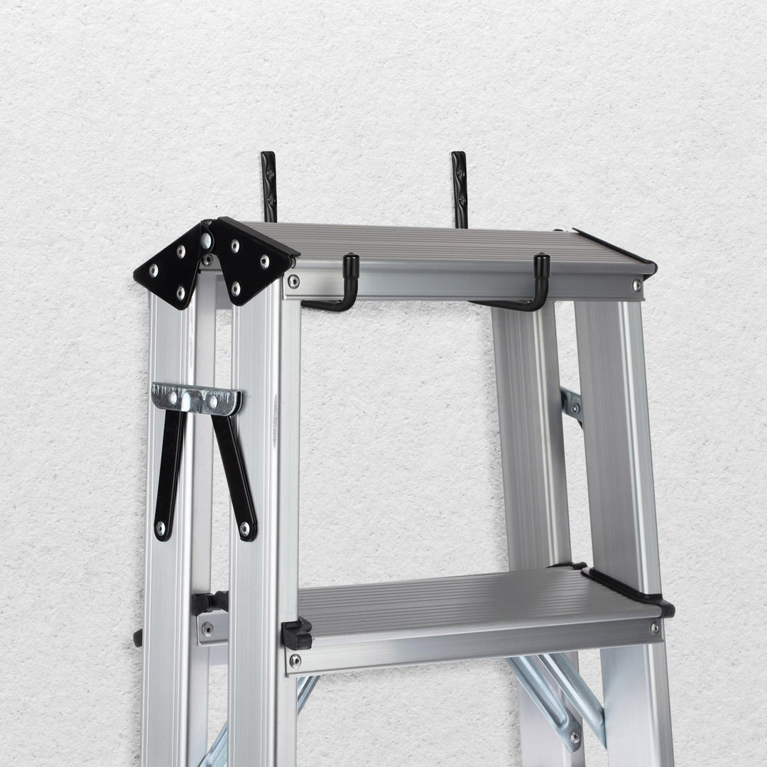 Set med 2 Maclean väggfästen, för däck, hjul, stege, cykel, stål, max. belastning 22 kg/fäste, MC-488