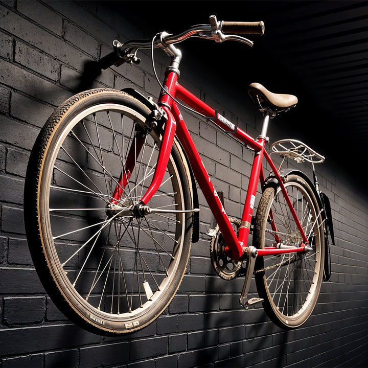 Set med 2 Maclean väggfästen, för däck, hjul, stege, cykel, stål, max. belastning 22 kg/fäste, MC-488