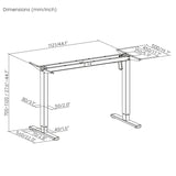 Ergo Office elektriskt höj- och sänkbart skrivbord, maxhöjd 1160mm, max - 80 kg, utan bordsskiva, svart, ER-400 B