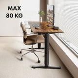 Ergo Office elektriskt höj- och sänkbart skrivbord, maxhöjd 1160mm, max - 80 kg, utan bordsskiva, svart, ER-400 B
