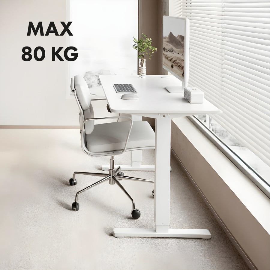 Höjdjusterbart elektriskt skrivbord Ergo Office, maxhöjd 1160mm, max - 80 kg, utan bordsskiva, vit, ER-400 W