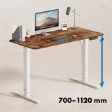 Höjdjusterbart elektriskt skrivbord Ergo Office, maxhöjd 1160mm, max - 80 kg, utan bordsskiva, vit, ER-400 W