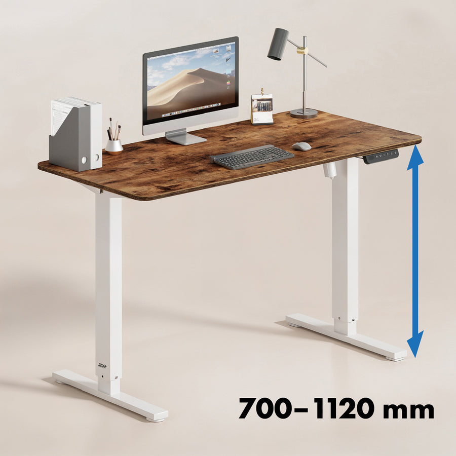 Höjdjusterbart elektriskt skrivbord Ergo Office, maxhöjd 1160mm, max - 80 kg, utan bordsskiva, vit, ER-400 W
