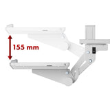 Maclean tangentbordshållare under skrivbord, justerbar, max. 5kg, vit, MC-156 W