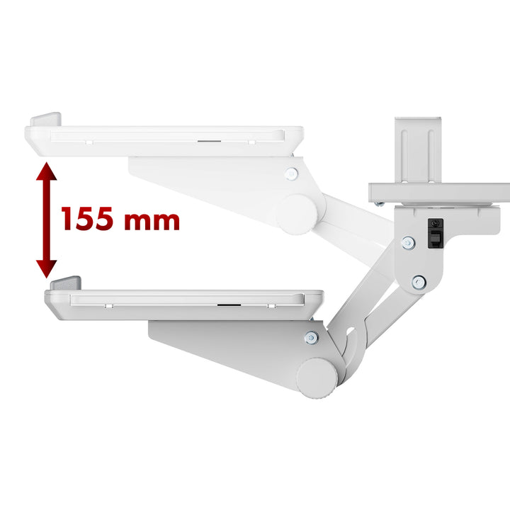 Maclean tangentbordshållare under skrivbord, justerbar, max. 5kg, vit, MC-156 W