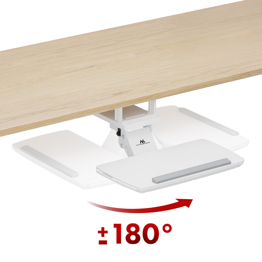 Maclean tangentbordshållare under skrivbord, justerbar, max. 5kg, vit, MC-156 W