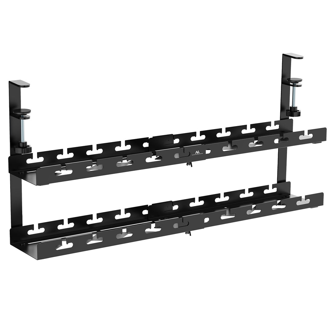 Maclean kabelhanterare under skrivbord, max. belastning 5 kg, max. 728 mm, 2 nivåer, svart, MC-102 B