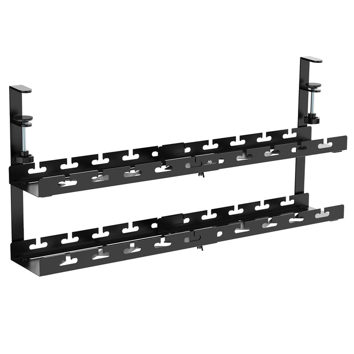 Maclean kabelhanterare under skrivbord, max. belastning 5 kg, max. 728 mm, 2 nivåer, svart, MC-102 B