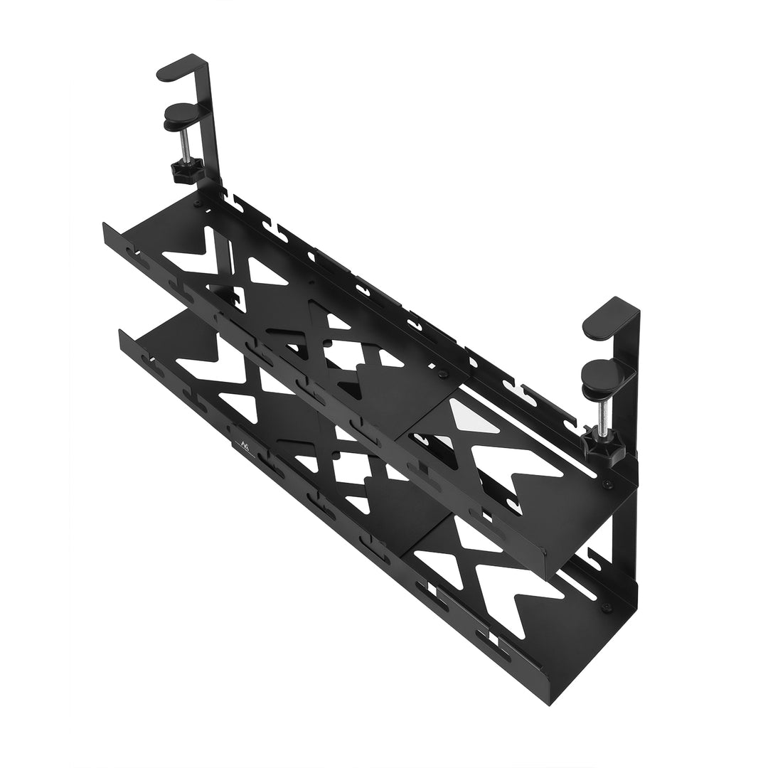 Maclean kabelhanterare under skrivbord, max. belastning 5 kg, max. 728 mm, 2 nivåer, svart, MC-102 B
